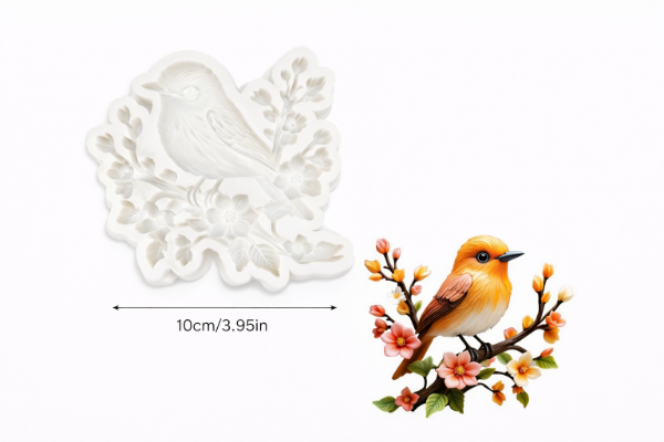 Producto - Pajarito con flores Molde de silicona