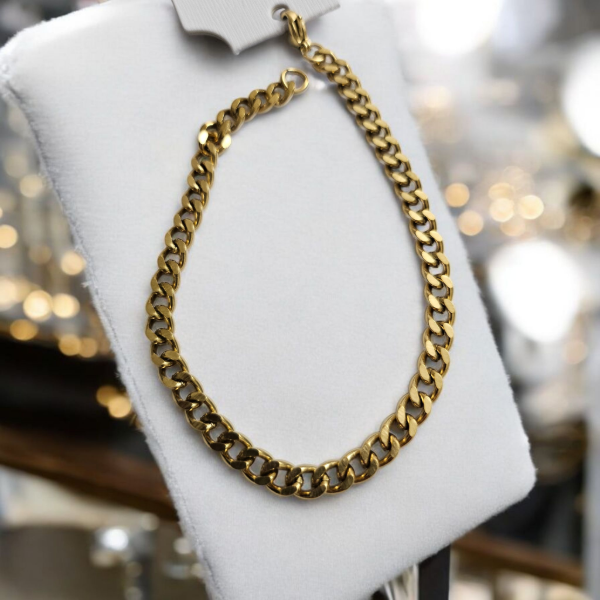 Producto - Pulsera dorada cubana 21cm 1.4mm