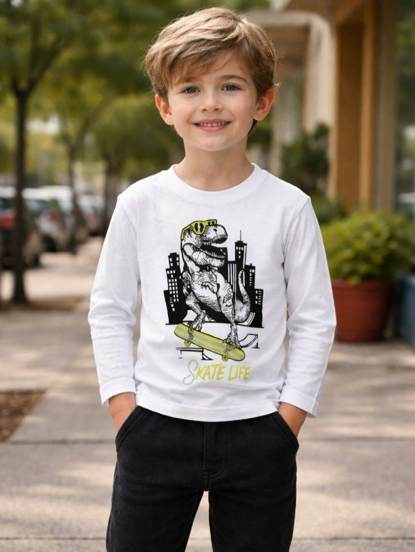 Producto - Remera algodón dino blanca