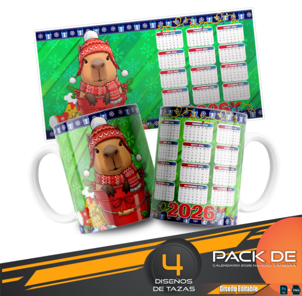 Producto - Calendario 2026 Navidad  Capibara COD 4790