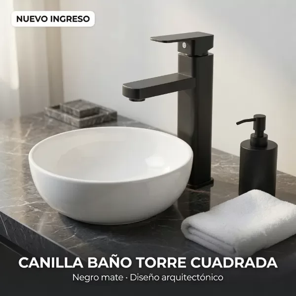 Producto - CANILLA LAVATORIO NEGRO- SUS304