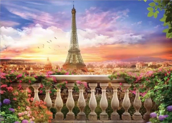 Producto - Kit De Pintura Con Diamantes Diamond Painting 20x30cm - Balcón Torre Eiffel