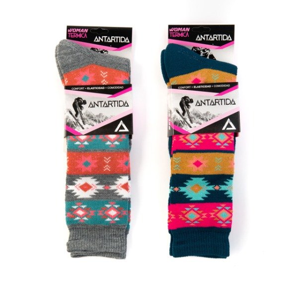 Producto - Media Antartida Termica Dama Lisa/estampada x6 Pares