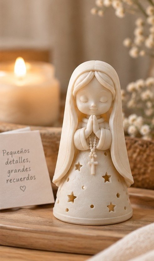 Producto - Pack souvenirs virgen línea con vela led - 1
