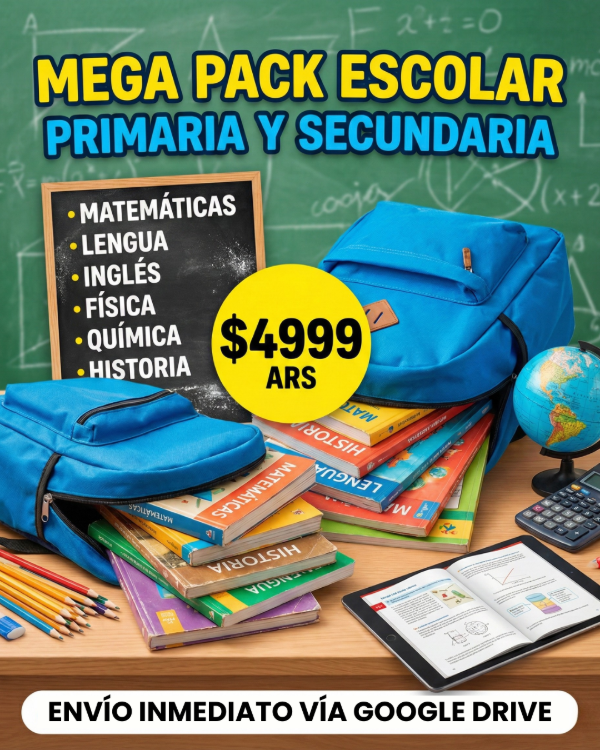 Producto - N18: PACK +23 CARPETAS CON LIBROS ESCOLARES PARA PRIMARIA Y SECUNDARIA!