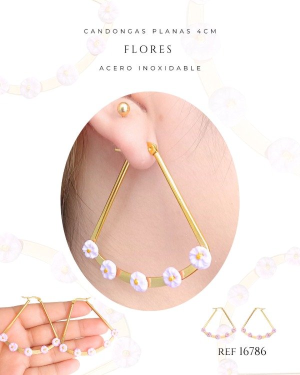 Producto - CANDONGAS  4CM FLORES REF 16786