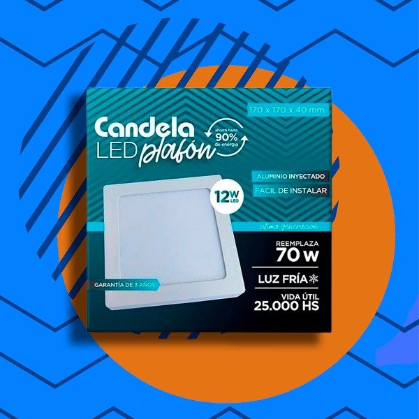 Producto - PLAFON LED CUADRADO CANDELA X 12W