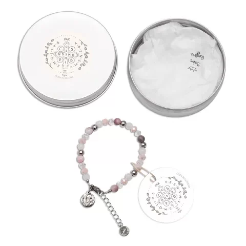 Producto - Pulsera Acero Nancy + Jaspe rosa