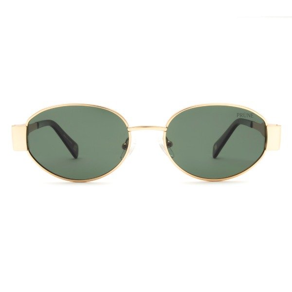 Producto - Prune Kira Metal Dorado - Cristales Verdes - 0