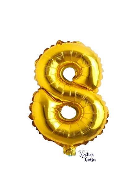 Producto - Globo Número 8 Dorado Brillante de 32"