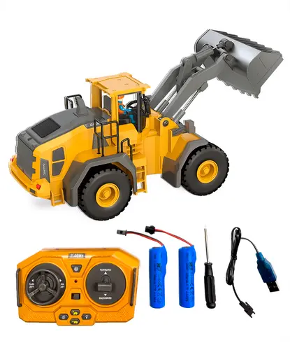 Producto - Bulldozer Camión Con Pala Excavadora Control Remoto Con Luces Y Sonido Para Niño - 6