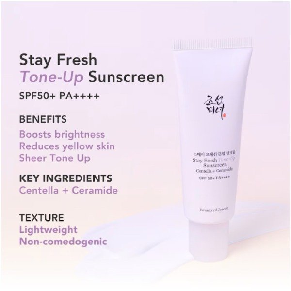 Producto - Beauty of Joseon Stay Fresh Tone-Up Sunscreen (Purple) 50ml SPF50+ PA++++ - 2