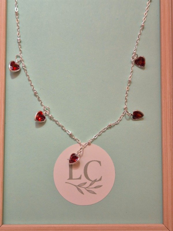 Producto - Collar corazones rojos