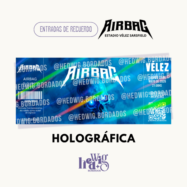 Producto - Entradas de recuerdo 14x6 HOLOGRAFICAS - AIRBAG Velez 2026