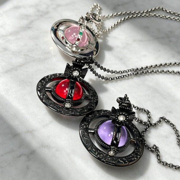 Producto - Collar Orbe Mediano Black Red And Violet
