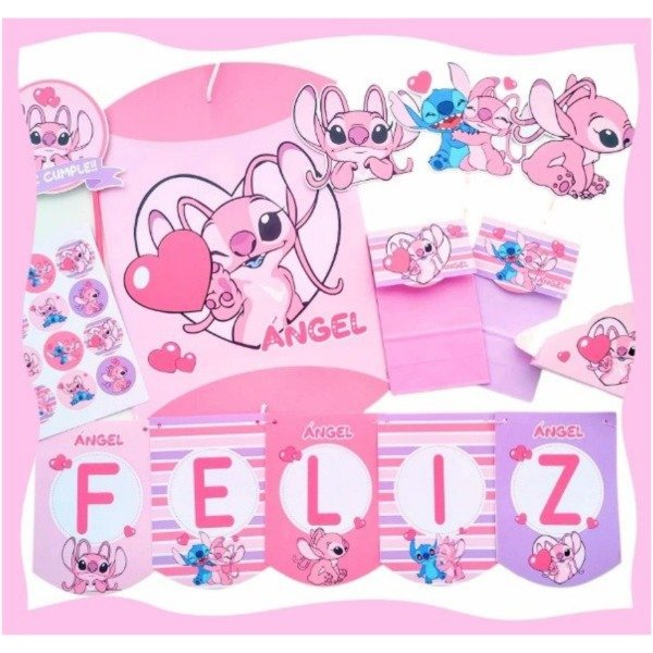 Producto - Banderín Feliz Cumple Ángel Stitch