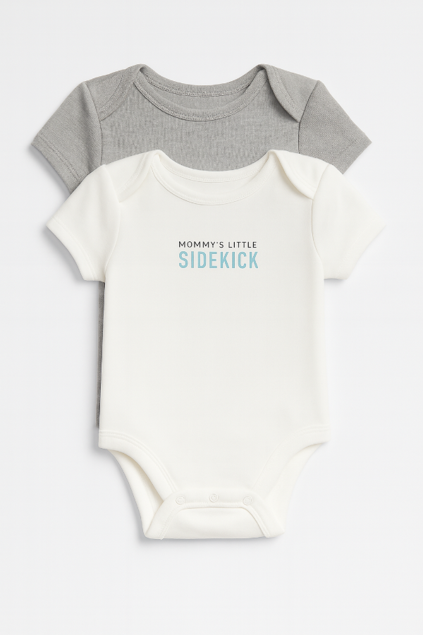 Producto - Set x2 Bodies MC Bebe Blanco y Gris