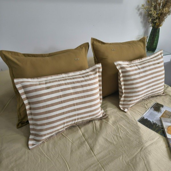 Producto - Combo x4 Almohadones - 50x60 Kaqui + 40x50 Crudo con Beige - Tela Tusor - 1