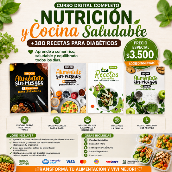 Producto - Guia Nutrición y Cocina Saludable para Diabéticos