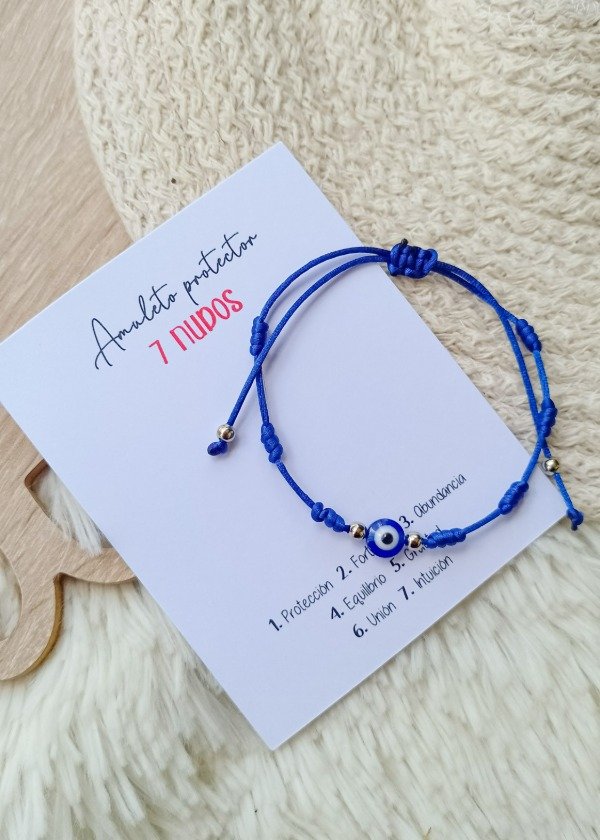 Producto - Pulsera ojito nudos azul