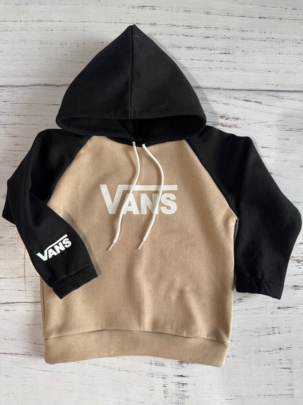 Producto - Buzo Vans capucha combinado Beige/negro