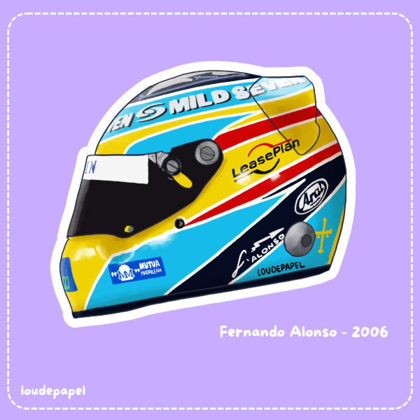 Producto - Casco Fernando Alonso 2026 - Sticker de vinilo