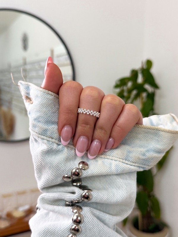 Producto - Anillo acero blanco puntitos