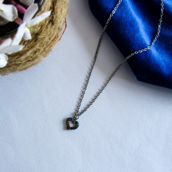 Producto - Collar Corazón Strass Colores