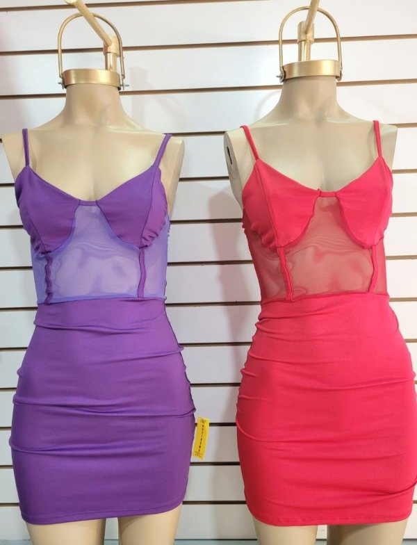 Producto - Vestido de microfibra con tul