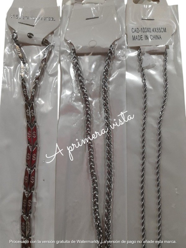 Producto - Cadena entrelazada, turbillon o estilo lingote c/u