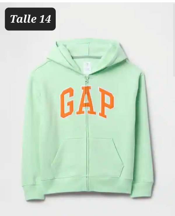 Producto - Campera con friza gap talle 14 verde agua
