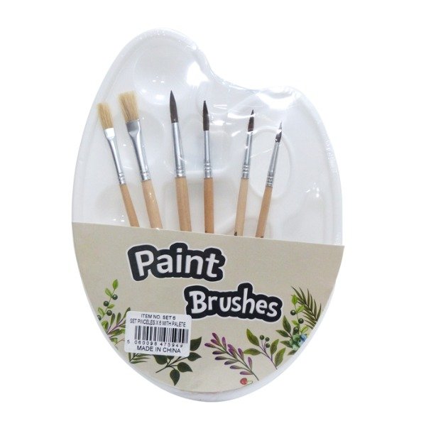 Producto - Set de Pinceles x 6 + Paleta Mezcladora ( 070 )