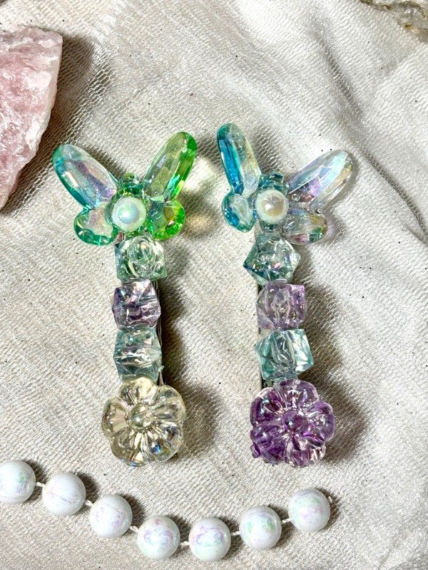 Producto - Par de Hebillas Mariposa brillos