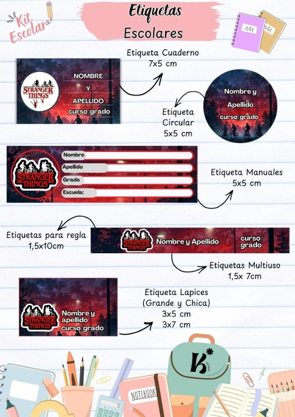 Producto - Kit Escolar - ETIQUETAS - Combo 1