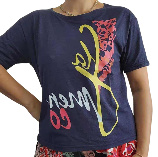 Producto - Remera Flamenco Mangas Cortas Azul Talle M