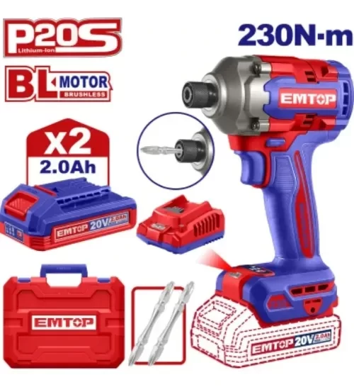 Producto - ATORNILLADOR DE IMPACTO 20V 230 Nm + 2 BATERÍAS + CARGADOR + MALETÍN
