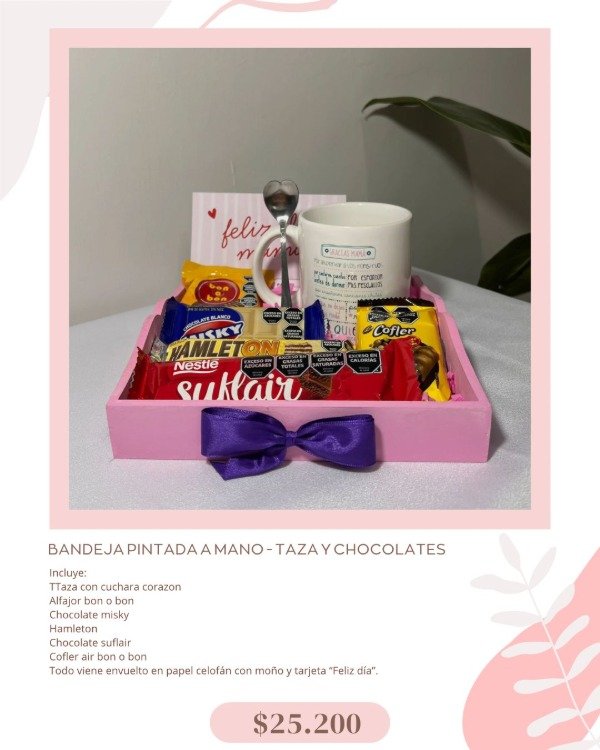 Producto - MINI BANDEJA CON CHOCOLATES Y TAZA  - DÍA DE LA MADRE