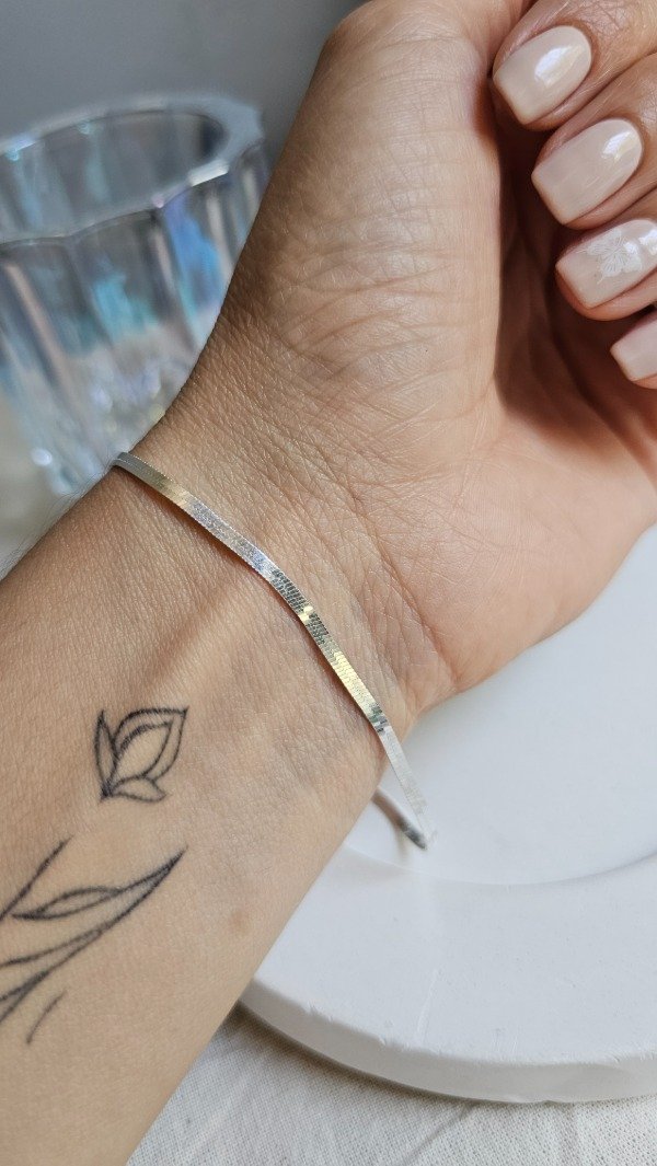 Producto - Pulsera plana 19cm. Plata
