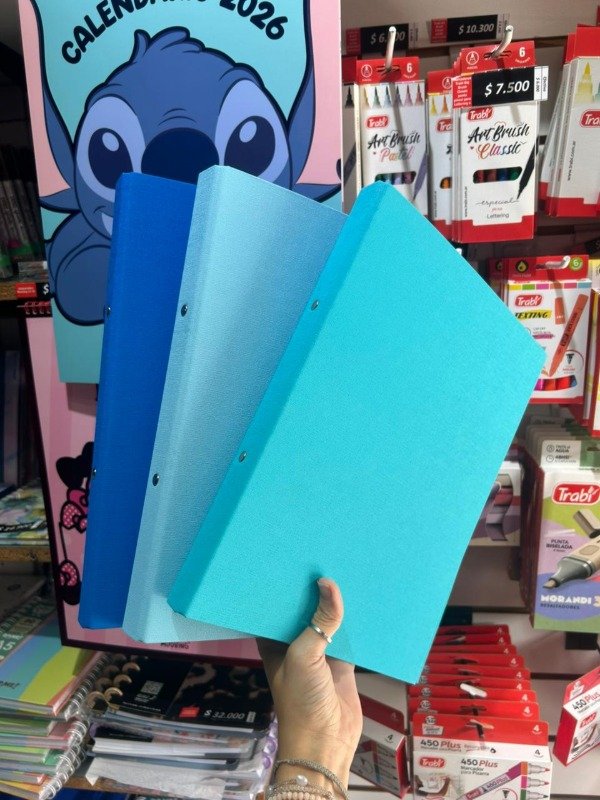 Producto - Carpeta A4 CELESTES (Lomo angosto)