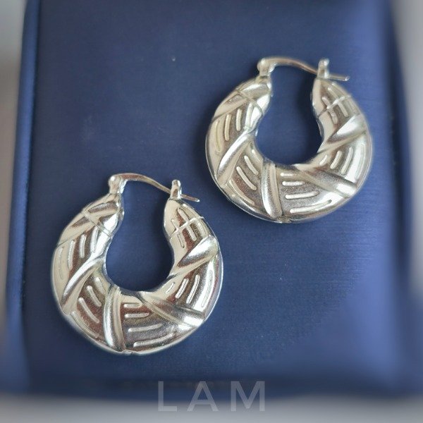 Producto - Aros lam cubanos rayas oblicuas