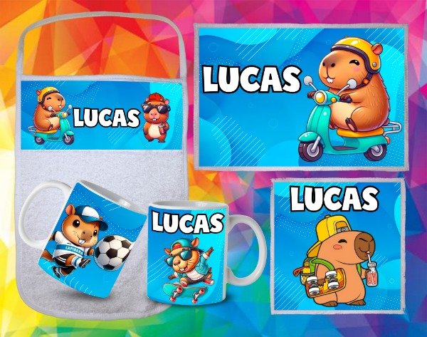 Producto - Plantilla para Set de Jardín y Mochilas FullPrint Capibara nene