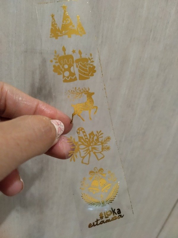 Producto - Estampa SHINE Acetato 3,5x15cm Navidad #55 Oro