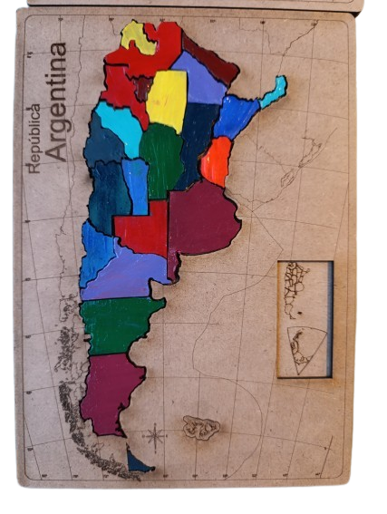 Producto - ROMPECABEZAS DE ARGENTINA EN MDF-PINTADO - 0