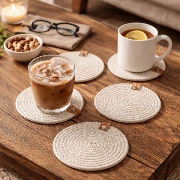 Producto - Posavasos / Tazas 12 cm x 6 Un. 7mm. Crudo.