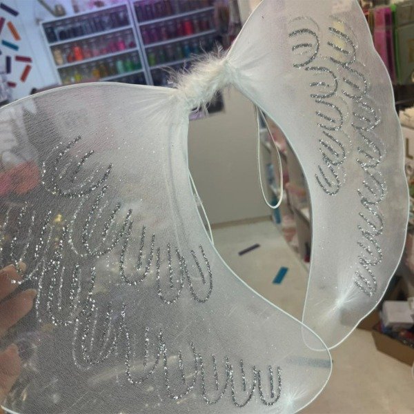Producto - Alas de ángel de tul blanca c/gibre plata