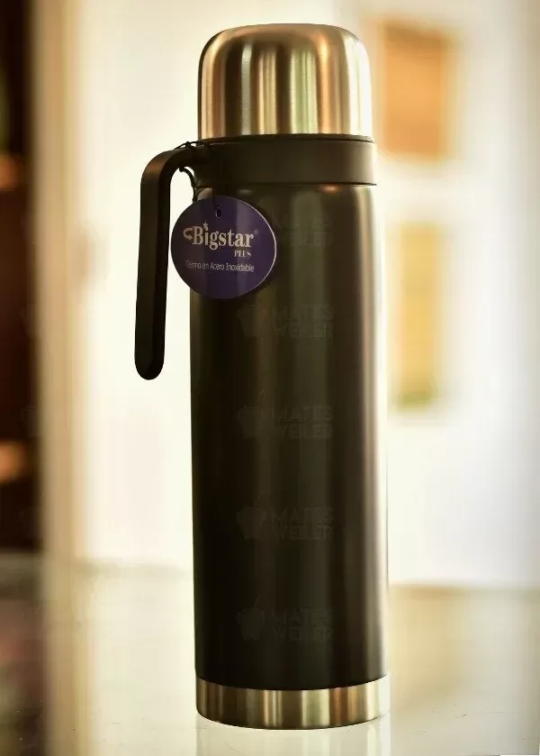 Producto - Termo Media Manija de Acero - Negro (Pico Cebador)