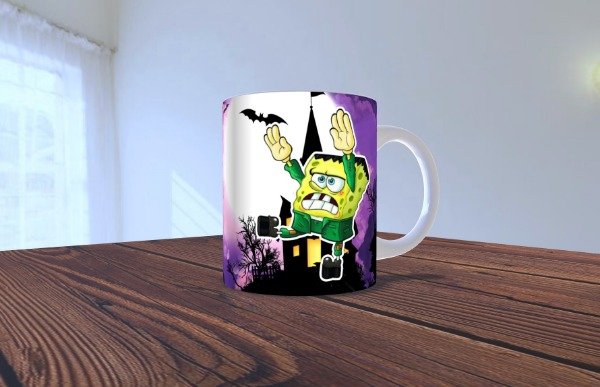 Producto - Taza de plastico- Bob esponja Frankestein