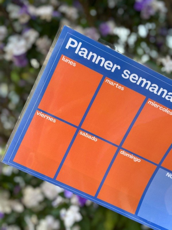 Producto - PLANNER SEMANAL PARA HELADERA (NARANJA Y AZUL)