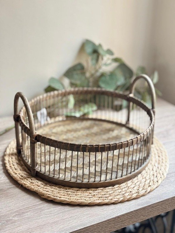Producto - BANDEJA REDONDA  FIBRA NATURAL 31X11