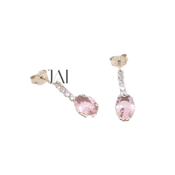 Producto - Aro colgante rosa y strass